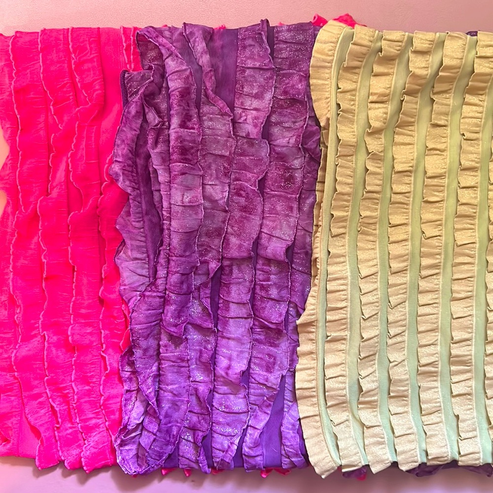 3 unworn Neck Rag fashion infinity scarves - 2 with metallic fibers, 1 without.